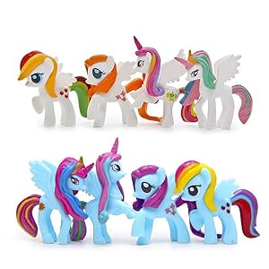 LW 8 pcs Little Pony Toys, Mini Figure Collection Playset, Cake Topper