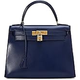 What Goes Around Comes Around Women's Pre-Loved Hermes Blue Box Kelly 28 Satchel