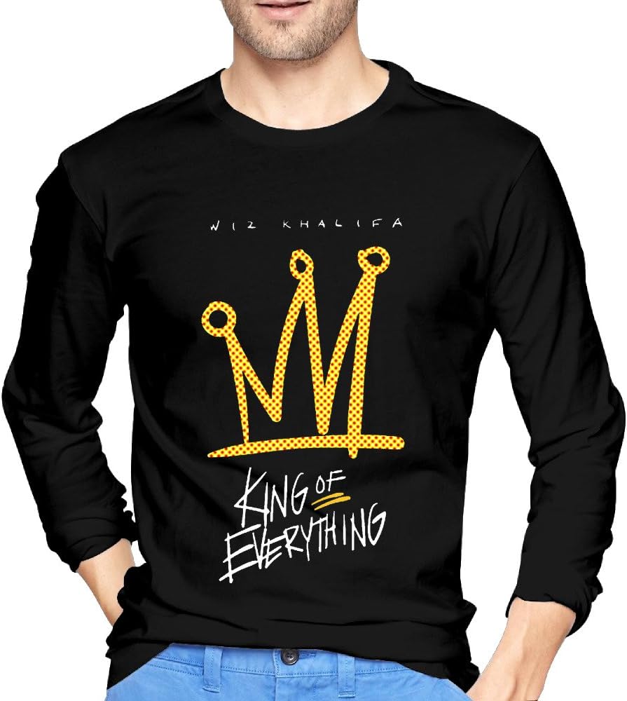 Mens Wiz Khalifa King Of Everything Designtshirt Graphic Long Sleeve Tee