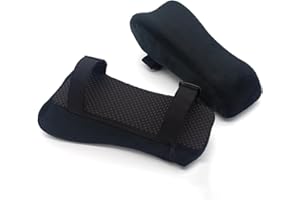 AAAini Ultimate Comfort Fleece Arm Pads - Relieve Sore Arms for Office, Gaming, and Study - Black Soft Cushion for Office Chair Armrests - Black