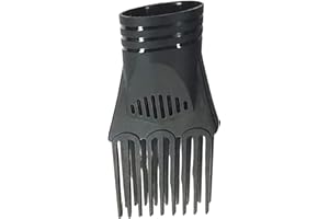 Black Hair Dryer Comb Attachment, Universal Detangling Nozzle for Straightening, Curly and Natural Hair Styling