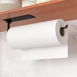 niffgaff Black Under Cabinet Paper Towel Holder Self-Adhesive Wall Mount