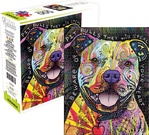 Aquarius Dean Russo Beware Pit Bull 500 Piece Jigsaw Puzzle