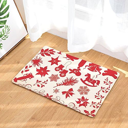 Christmas Decorations Doormat Entrance Mat Floor Mat Rug Indoor/Front Door/Bathroom/Kitchen and Living Room/Bedroom Mats Rubber Non Slip, 23.6 x 15.7 Inch