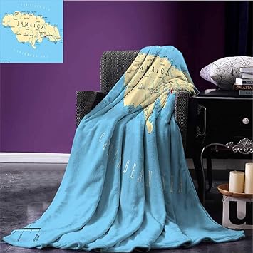 Amazon Com Renteriadecor Jamaican Lightweight Blanket Map