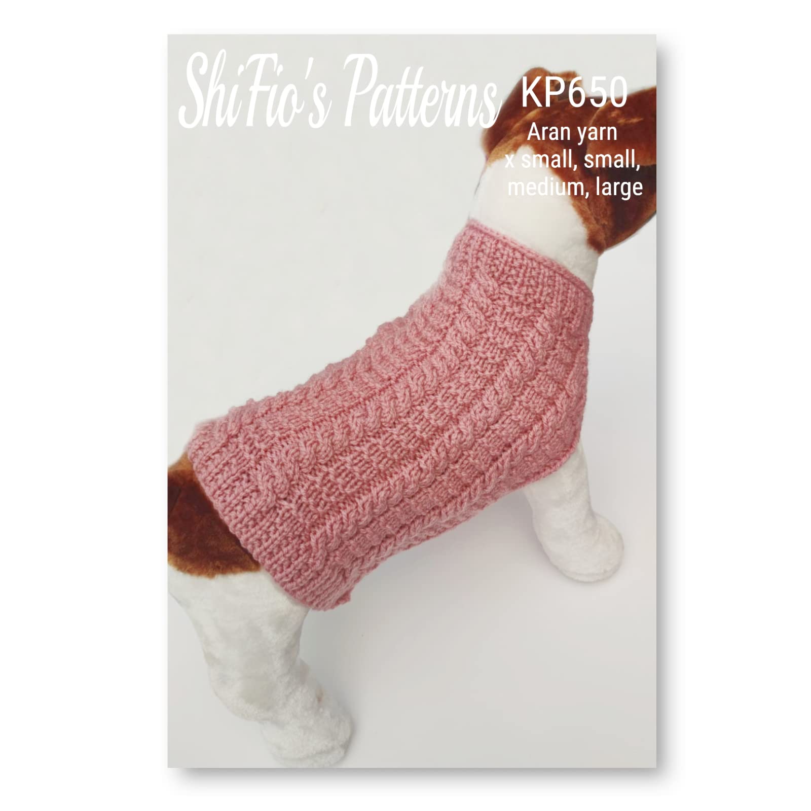 Knitting Pattern for Plain Dogs Coat, 4 Sizes Included, Aran Yarn, Sizes are X Small, Small, Medium and Large, Dog Sweater Aran Yarn Knitting Pattern, KP650