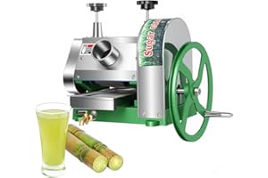 KAUWM Manual Sugar Cane Press Juicer, Heavy-Duty Triple Stainless Steel Roller Design, Motor-Ready Interface, 2.5" Wide Inlet, High-Yield Hand Crank Cane Extractor for Home & Small Commercial Use