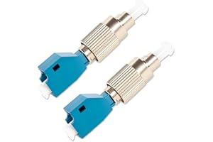 JOVXIAZ 2-Pack Fiber Optic Hybrid Adapter， Single Mode 9/125 um FC Male to LC Female Fiber Optic Coupler for Visual Fault Locator & Optical Power Meter