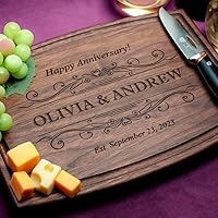 Straga Personalized Cutting Boards | Handmade Wood Engraved Charcuterie | Custom Wedding, Anniversary, Housewarming Gift for