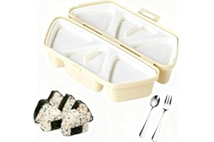 DumFurc 6 in 1 Onigiri Mold Triangle Rice Ball Mold Musubi Press Onigiri Maker Sushi Making Kit Once Quickly Make 6pcs Rice B