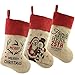 BSTAOFY Christmas Stockings Set of 3 Soft Burlap Linen Patterned Santa Claus Blessings Socks for Assorted Xmas Tree Hanging Decor Party Ornaments Gifts Kids Family