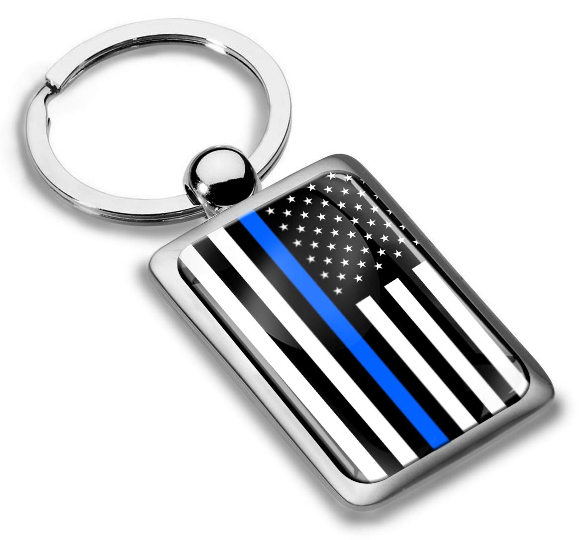 Biomar Labs Stainless Steel Metal Keychains Country Flag National Flags Design Durable Premium Accessory Car House Keys Backpack Gift Travel Souvenir (USA American Flag in Blue KK 232)