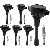 6PCS Ignition Coil Pack &amp; Iridium Spark Plugs Replace UF550 V6 3.5L | Compatible with 2007-2020 Nissan Altima Maxima Murano Pathfinder Quest 350Z Infiniti Q50 Q70 QX60 EX35 FX35 G25 G35 JX35 M35h