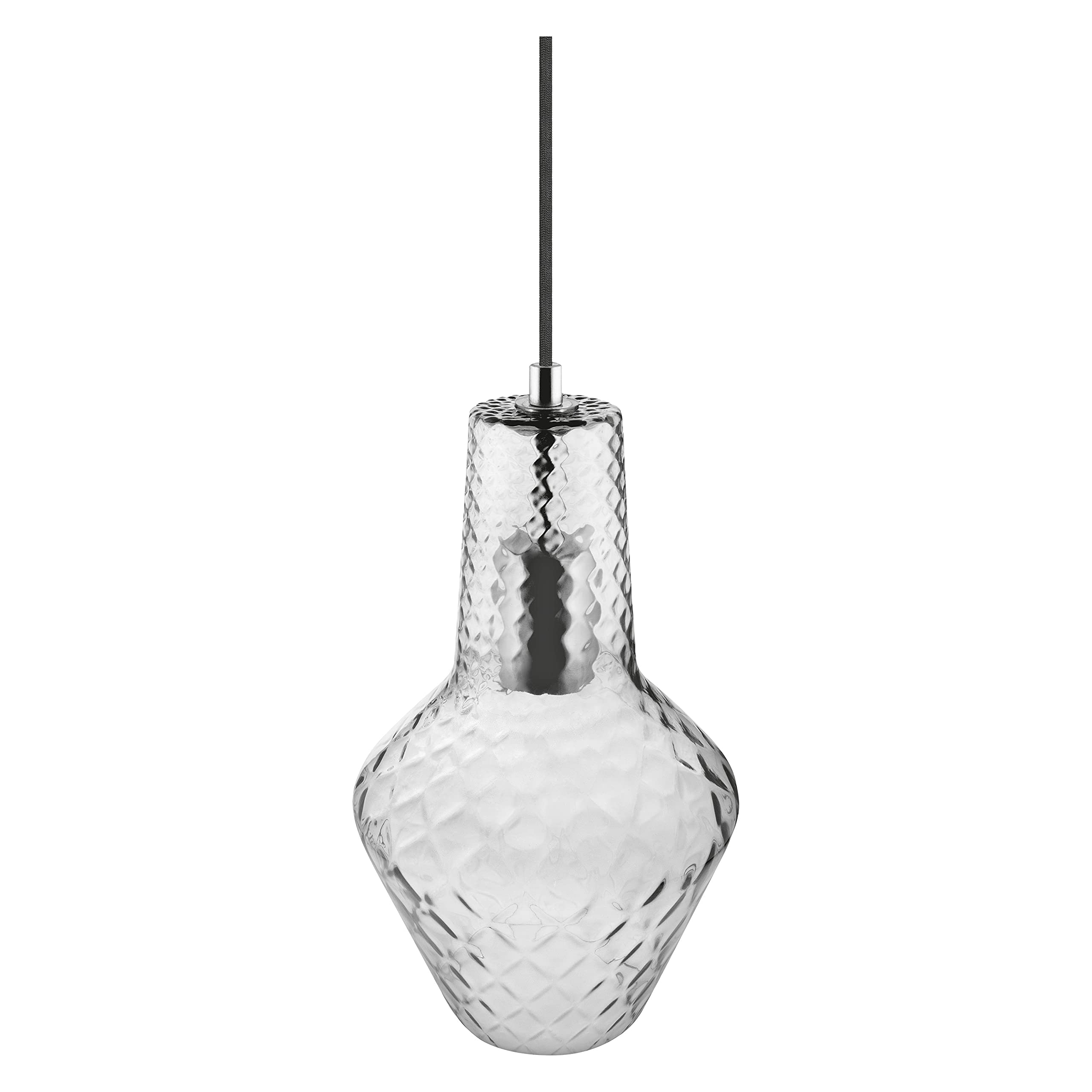 LEDVANCE Vintage Edition 1906 Ceiling Light with E27 Base, Smoke Grey Glass, Bulb Not Included, Carved Pendant Bottle