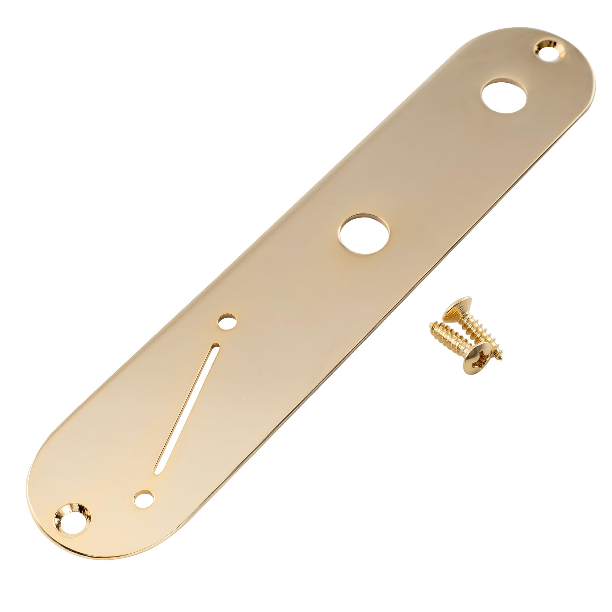 Musiclily Pro 32mm Steel Control Plate with Narrow Pots Hole Spacing and Angled Switch Slot for Tele Style Electric Guitar, Gold
