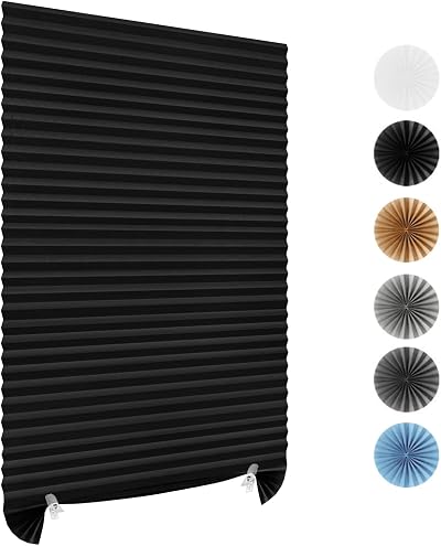 Maritown Temporary Blackout Blinds No Drill Stick On 2 in 1 Privacy Thermal