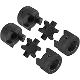 uxcell 2 Pcs 3/4" to 1" L075 Flexible 3-Piece L-Jaw Coupling Coupler Set &amp; Buna-N NBR Rubber Spider for Log Splitter Hybrid Equipment