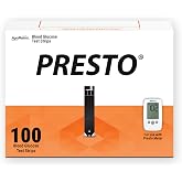 AgaMatrix Presto Test Strips, 100 Count (Pack of 1) | Use with AgaMatrix Presto Blood Glucose Monitor Only | Not for use with Other Meters | 1 Box, 100 Diabetes Test Strips