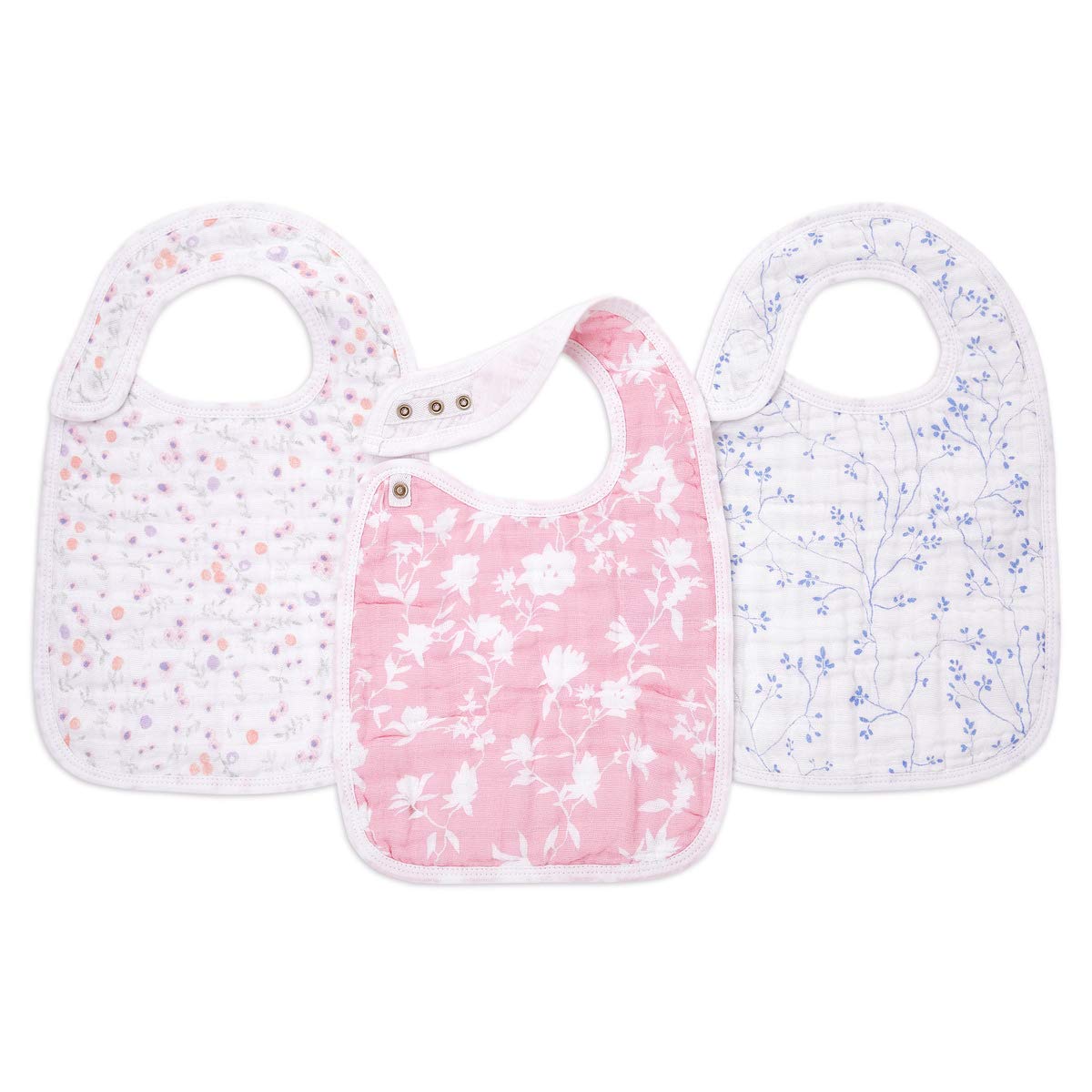 aden + anais™ snap bibs 3 pack cotton muslin jungle jam (Ma fleur)