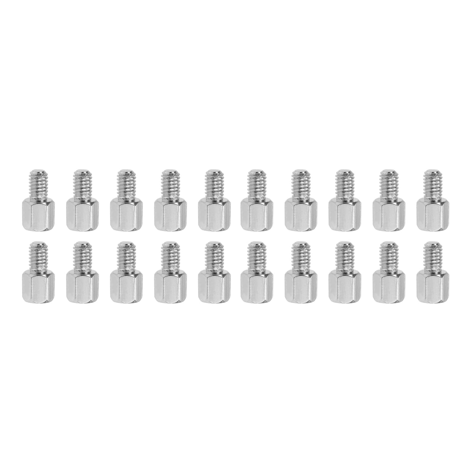 YOKIVE 20 Pcs M4 Standoff Screws, Nickel Plated Hex PCB Standoffs, Keep Height Consistent, Great for Motherboard (Silver Tone, 6mm+6mm)
