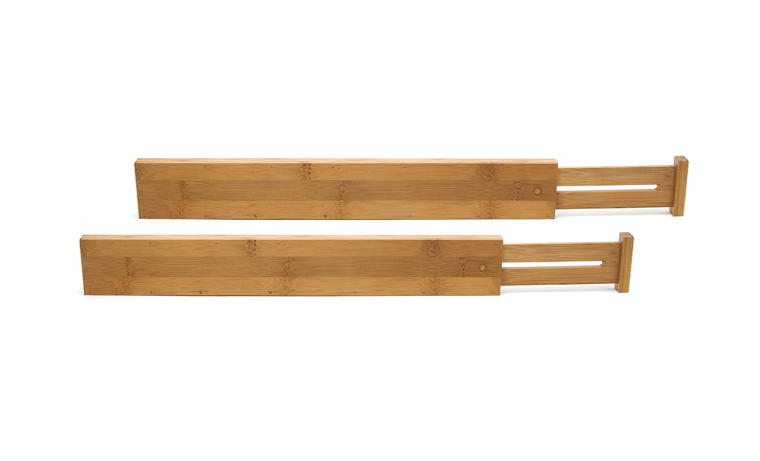 Lipper International Custom Fit Adjustable Dresser and Kitchen Drawer Dividers, Bamboo Wood, 17 3/8" to 22 1/8" Deep x 2 2/3" Tall (Set of 2) — image 1