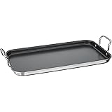 Cuisinart Non-Stick Double Burner Griddle, 10 x 18", Stainless Steel