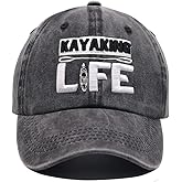 OASCUVER River Hair Don't Care Hat, Kayaking Life Adjustable Baseball Cap Washed Twill Cotton for Outdoor Activities