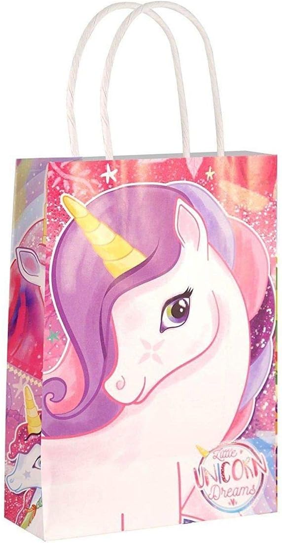 Cherish Her Unicorn Paper Party Bags with Handles - Girls Party Bag Filler Favours (1 Bag)