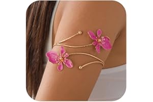 Your Always Charm Arm Cuff Jewelry for Women Adjustable Flower Cuff Bangle Bracelet Gold Armband Upper Jewelry Gifts for Women Greek Goddess Costume Accessories