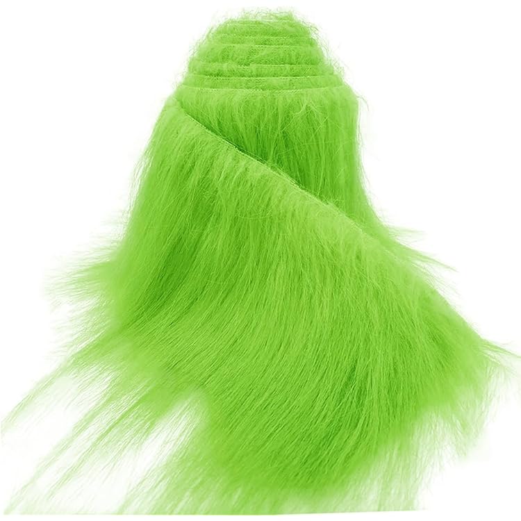 Gants Verts Cosplay Grinch - Fausse Fourrure, Poignets élastiques - Pour Noël, Halloween, Déguisement - Dimensions 20x12 Cm