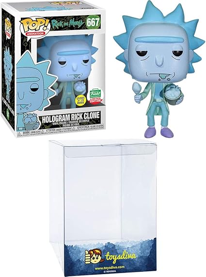 hologram rick funko pop glow in the dark