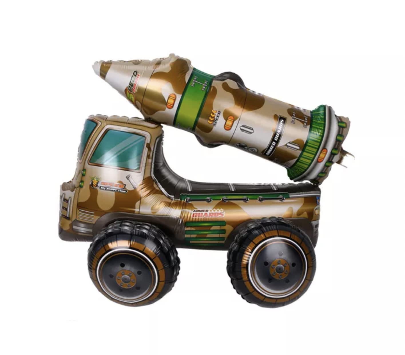 Missile Truck Army Foil Balloon, 62cm (2 pack)