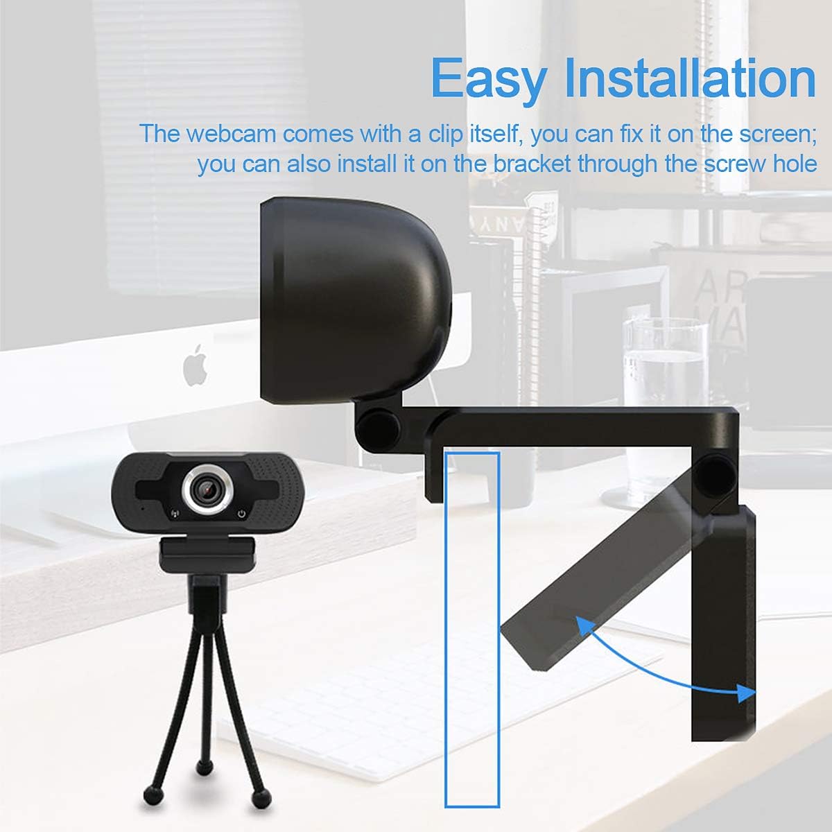 1080p USB Webcam with Built-in Microphone,Widescreen Live Streaming Video Calling for Zoom,Skype,with Tripod and Privacy Cover: Electronics
