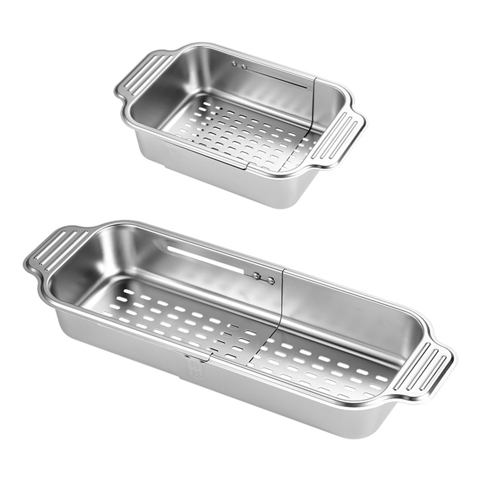 NCONCO ﻿Stainless Steel Sink Strainer Extendible,Kitchen Organiser Variable,Kitchen Over Sink Colander Strainer Washing Vegetables and Fruits Drain Basket