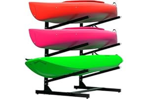 Heavy Duty Kayak Storage Rack - Adjustable Freestanding Stand for Kayaks, Canoes, Paddleboards, and Surfboards - Ideal for Ga