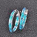 925 Sterling Silver Hoop Earring, Opal Small Hoop Earring for Women, Hypoallergenic Jewelry Cubic Zirconia Huggie Hoop Earrings Blue and White