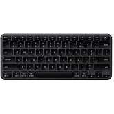 Satechi Slim EX1 Wireless Keyboard, 4-in-1 Connectivity, Space Black | 3 Bluetooth plus 2.4 GHz, instant OS remap, rechargeable battery, for Mac, Windows, Android