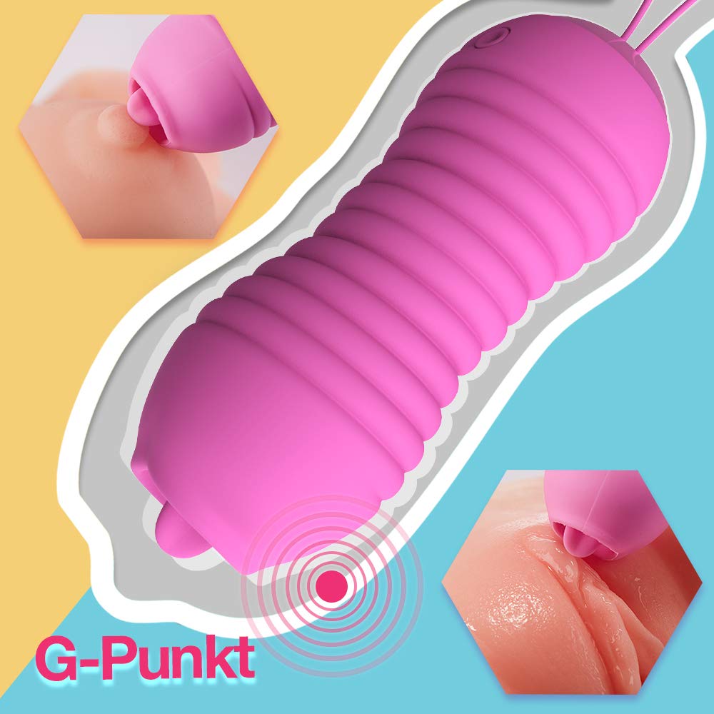 Bullet vibratoren - Drehung Vibration Klitoris und G-punkt Stimulator Zunge Liebeskugeln Sexspielzeug mit 12M fernbedienung für frauen Moruioy