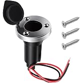 AXGSRV 2-Pin Stern Light Socket Plug-in Base, Stainless Steel Light Pole Holder for Navigation and All-Round Lights, Compatible with 3/4" Diameter Poles