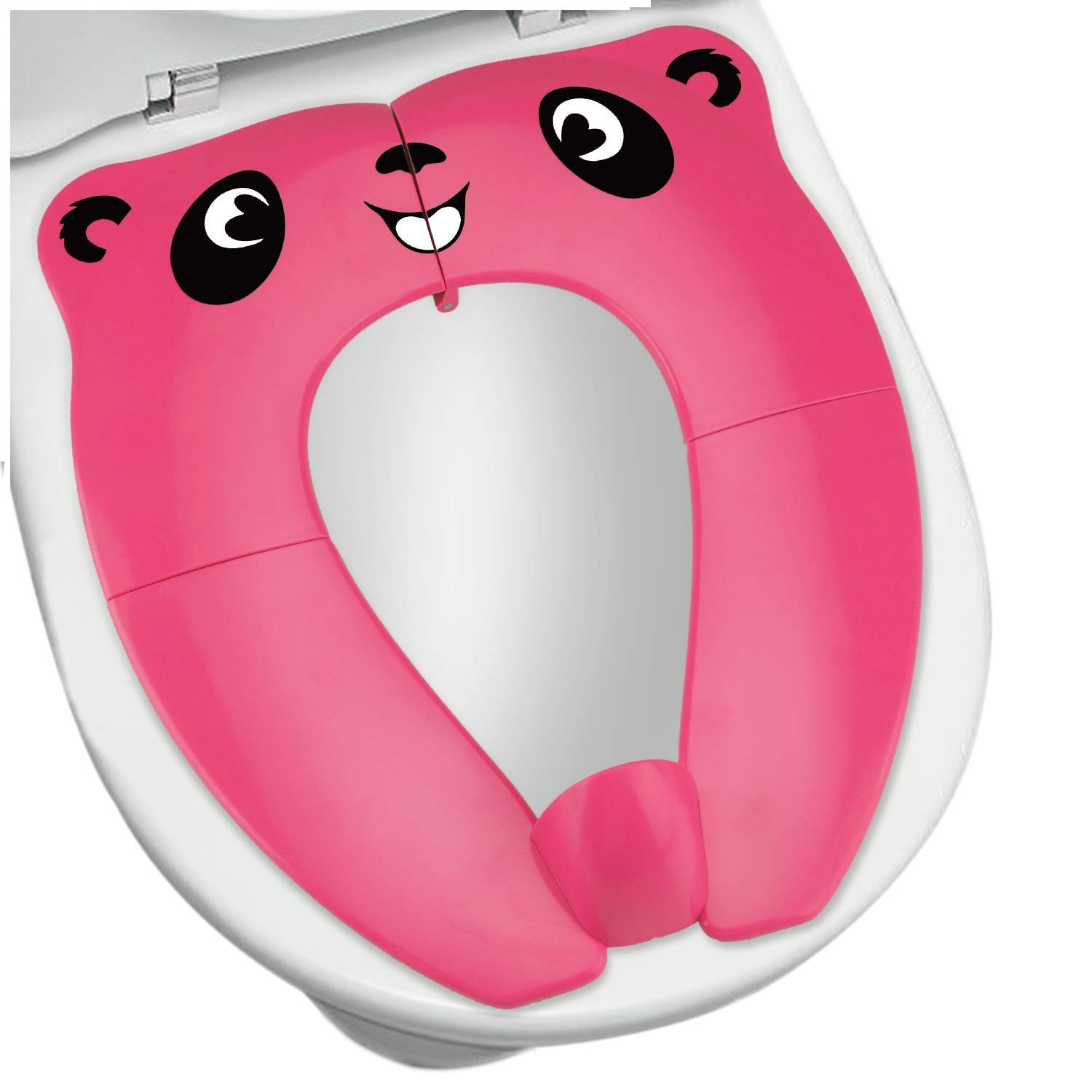 [Upgrade Version] Baby Toilet Reducer – RIGHTWELL Travel Folding Toilet Seat Portable Potty Seat for Children and Baby (Pink)
