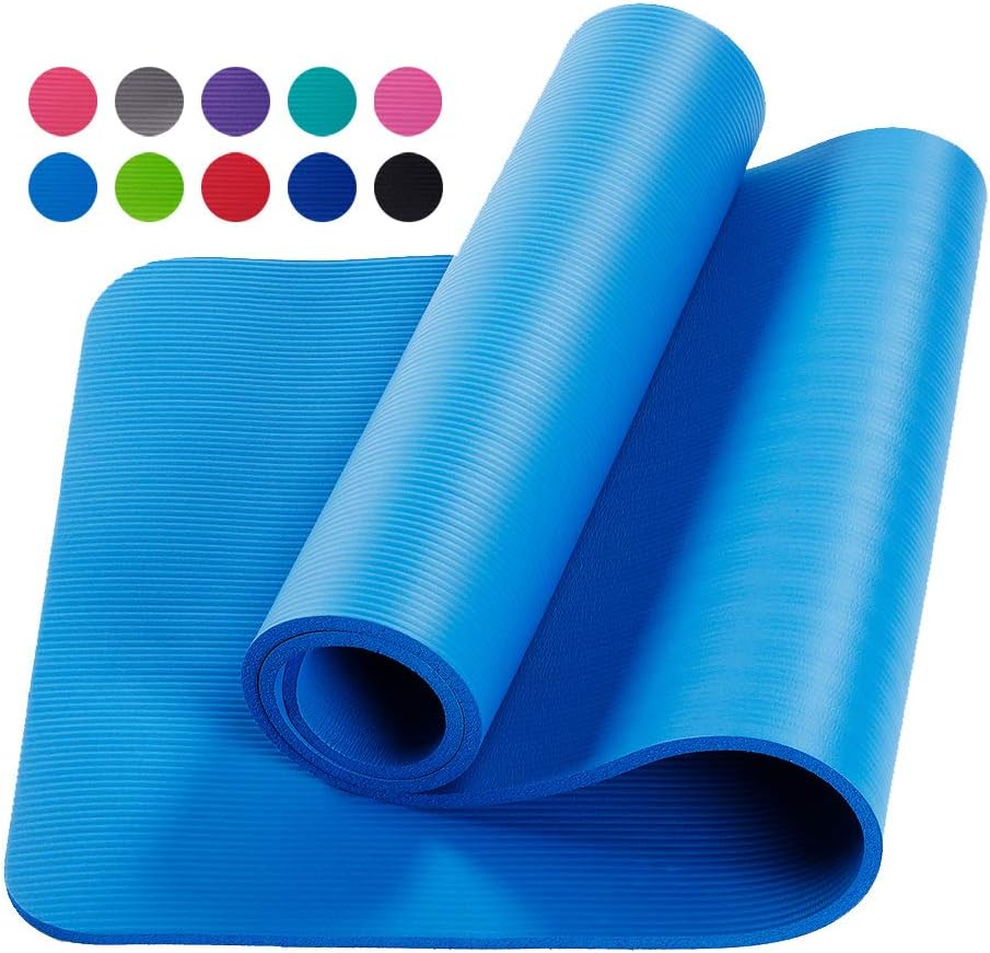 Kumono Extra Thick Yoga Pilates Mat - All Purpose Durable 10mm Thickness Non-Slip Yoga Mat Pilates & Floor Workouts
