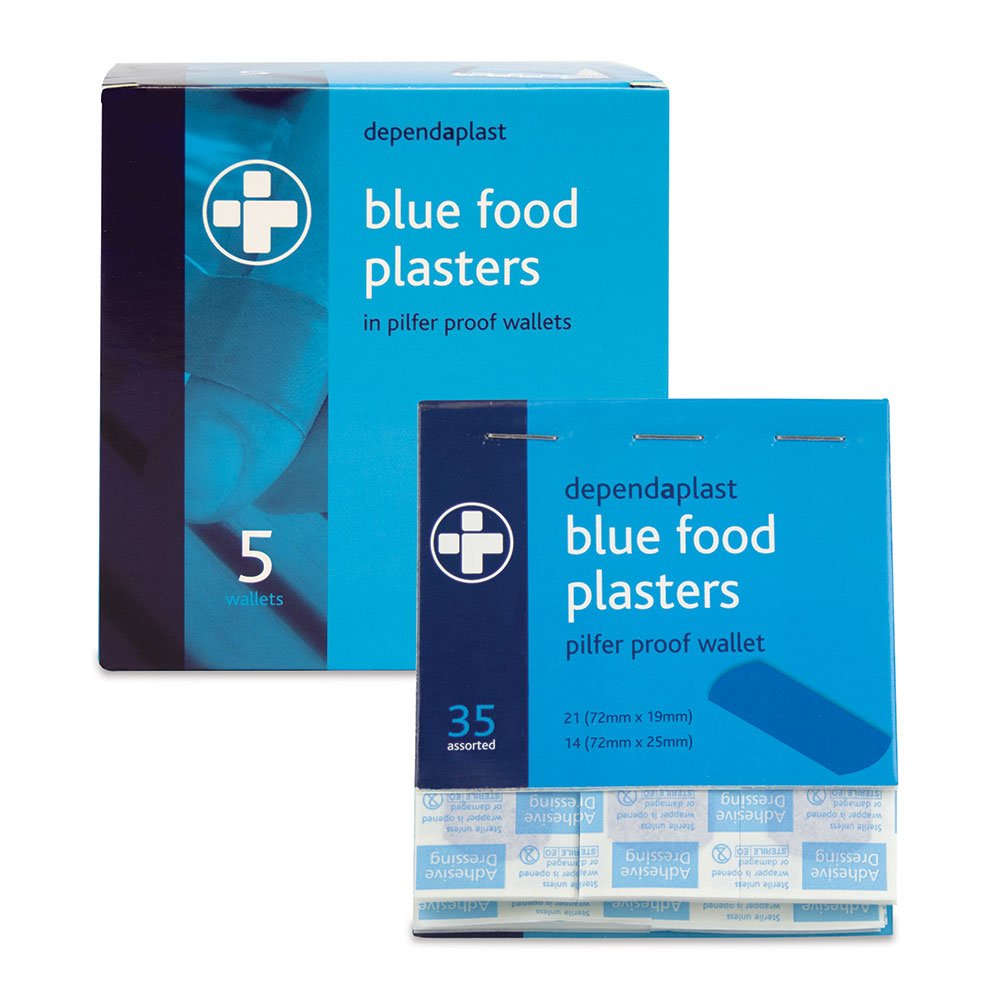 Reliance Medical Dependaplast Blue Pilfer Proof Plasters - Pack of 35