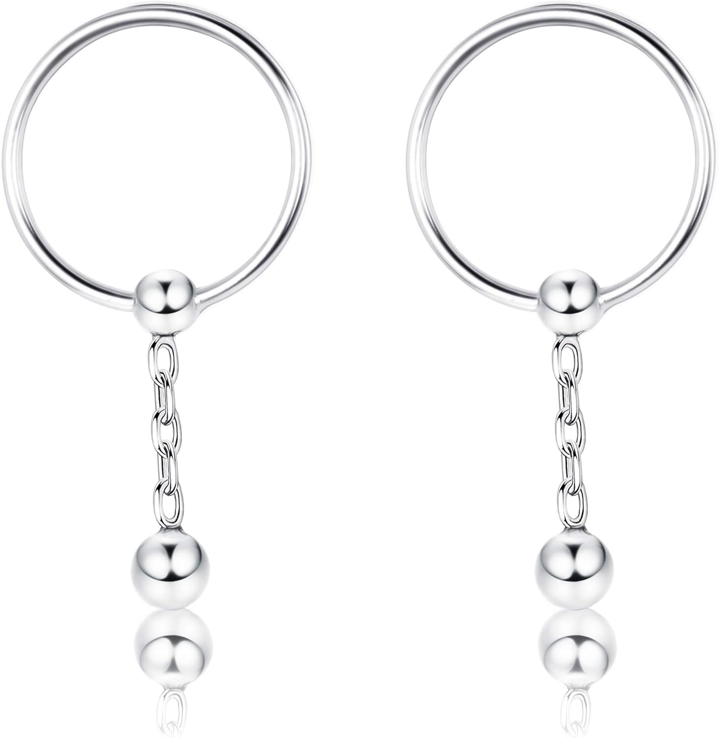 Body Piercing Jewelry Pair trendy Stainless Steel CZ Nose Hoop Ring Septum Clip earring body