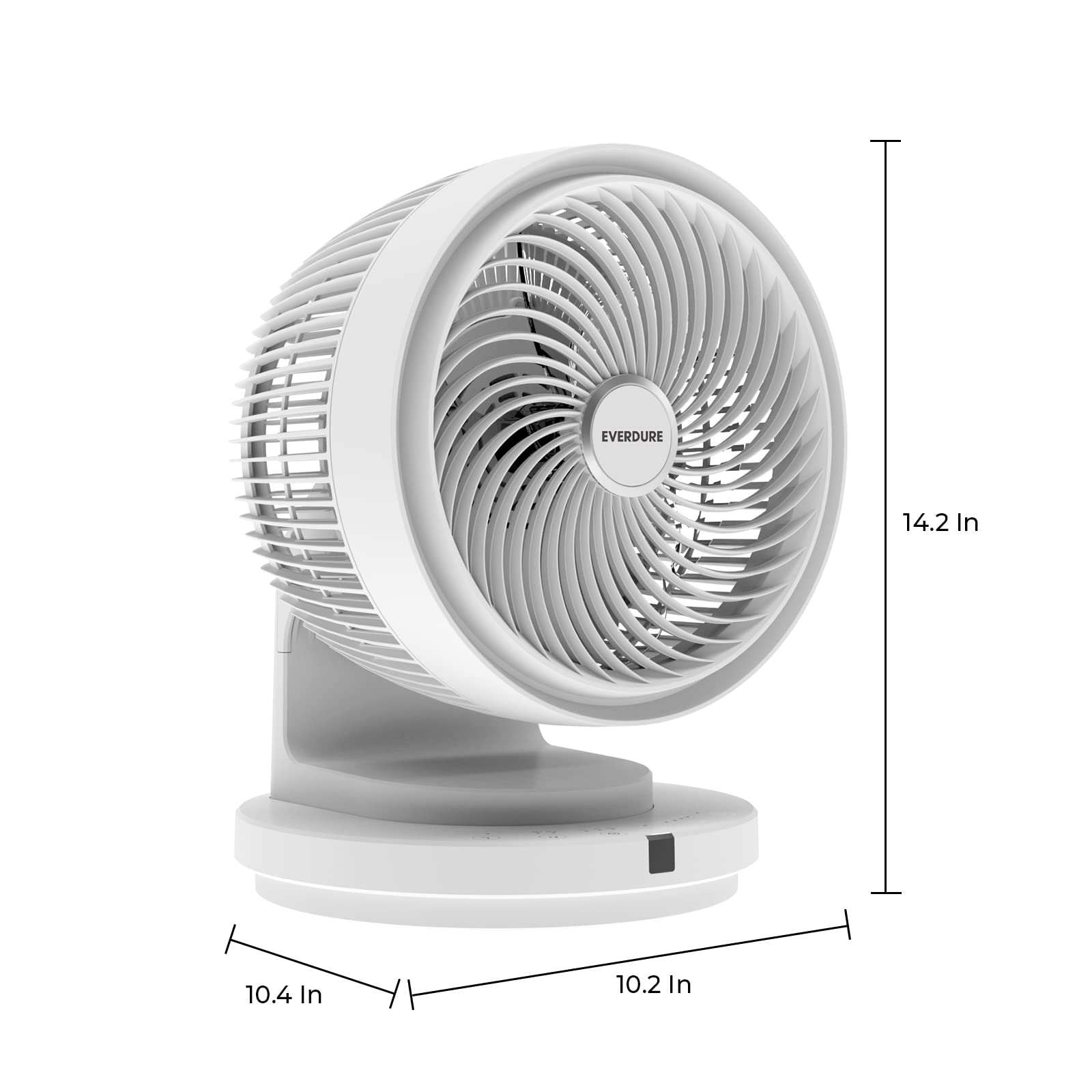 Everdure 9” Oscillating AC Desk or Table Fan, Remote Controlled, 4 Speed Settings, 2 Wind Modes, Targeted Airflow Control, Portable, Perfect for Bedroom, Living Room, Home Office, Black