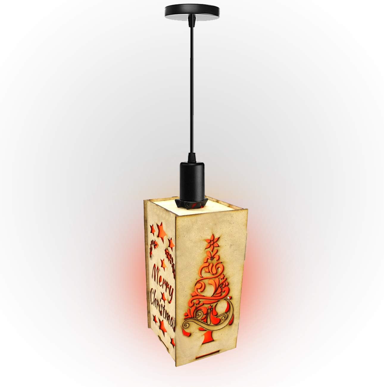 FLAWISH Christmas Tree Bell Design Shadow DIY Lamp Pendant Hanging Ceiling Table Lamp for Home Office Décor (Random Color)
