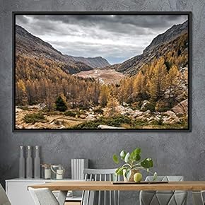 signwin Framed Canvas Wall Art Valley Rivers Group...