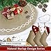 Ivenf Christmas Stockings, 3 Pcs 18 inches Burlap Large Original Handcraft with Tassel Stockings, for Family Holiday Xmas Party Decorations