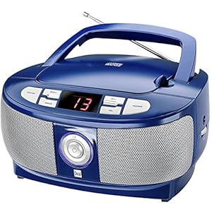 Dual P 49-1 Boombox met CD-speler (FM-radio, LED-display, netvoeding of batterijen) blauw