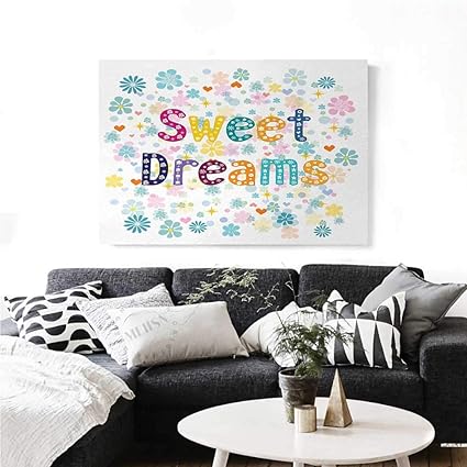 Amazon Com Sweet Dreams Canvas Wall Art Colorful Letters With
