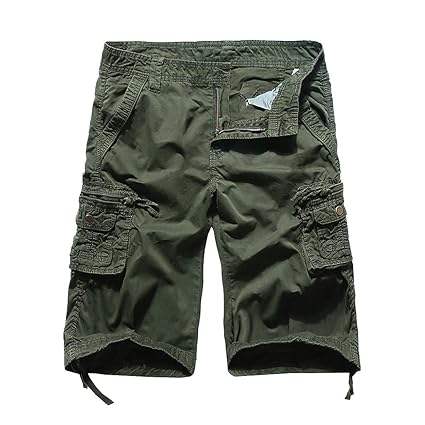 TEBAISE Pants Pure Color Shorts Herren Outdoor Taschen Strand Arbeit Hosen Cargo Pant 3/4 Herren Cargo Short Hose